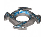 Ring 4 x 4 with 2 x 2 Hole and 4 Arrow Ends with Blue and White Ice Shards Pattern (Ninjago Spinner Crown)