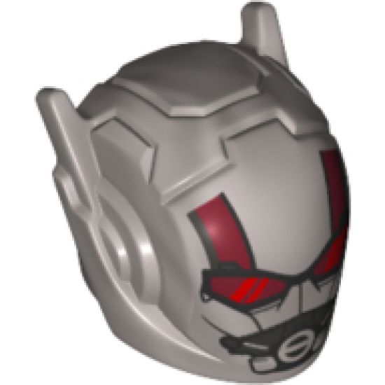Minifigure, Headgear Helmet with Ear Antennae with Dark Red Goggles, Stripes and Breathing Mask Pattern