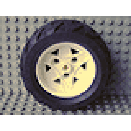 Wheel & Tire Assembly 43.2mm D. x 26mm Technic Racing Small, 3 Pin Holes with Black Tire 68.8 x 36 H (41896 / 41893)