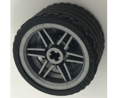 Wheel & Tire Assembly 30.4mm D. x 20mm with No Pin Holes and Reinforced Rim with Black Tire 37 x 22 ZR (56145 / 55978)