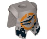 Minifigure, Body Wear Armor Breastplate with Leg Protection, Orange Circle with Pitting and Claw Marks Pattern
