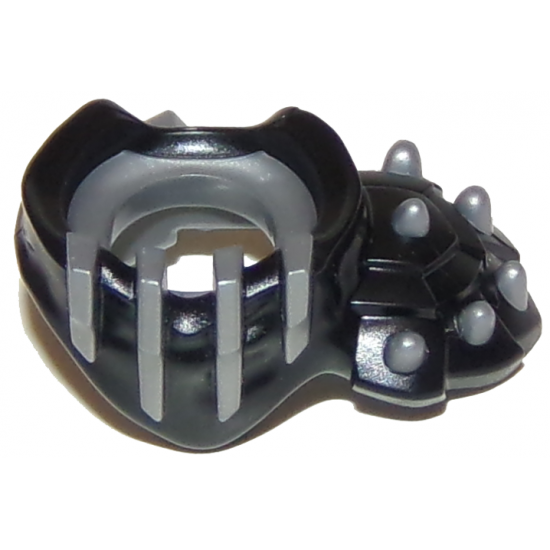 Minifigure, Body Wear Armor Breastplate with Shoulder Pad Left Spiked, Face Bars and Back Scabbard with Black Coating Pattern