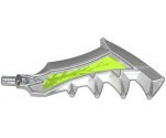 Hero Factory Weapon - Axe/Sword with Jagged Blade with Splatters on Lime Background Pattern Left (Sticker) - Set 70132