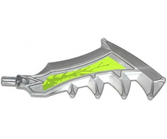 Hero Factory Weapon - Axe/Sword with Jagged Blade with Splatters on Lime Background Pattern Left (Sticker) - Set 70132