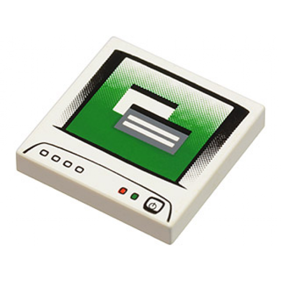 Tile 2 x 2 with Computer Monitor with Dark Bluish Gray Icon Power Switch Pattern