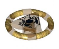 Ring with Center Triangle with Gold Bands and Crab Pattern (Atlantis Treasure Key)