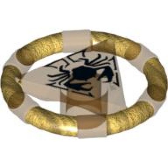 Ring with Center Triangle with Gold Bands and Crab Pattern (Atlantis Treasure Key)