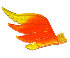 Hero Factory Wing, Feathered with Axle Hole and Marbled Trans-Yellow Pattern