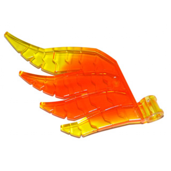 Hero Factory Wing, Feathered with Axle Hole and Marbled Trans-Yellow Pattern