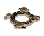 Ring 4 x 4 with 2 x 2 Hole and 2 Intertwined Snakes with Dark Bluish Gray and White Scales Pattern (Ninjago Spinner Crown)