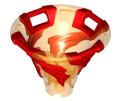 Tornado with Bar Handles on Top Edge with Molded Red Spiral Pattern