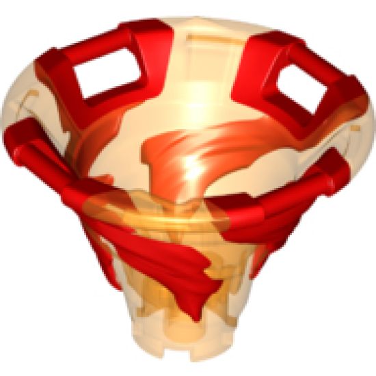 Tornado with Bar Handles on Top Edge with Molded Red Spiral Pattern