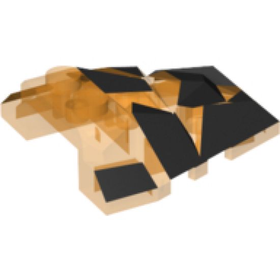Wedge 4 x 4 Fractured Polygon Top with Black Facets Pattern