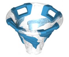 Tornado with Bar Handles on Top Edge with Molded Dark Azure Spiral Pattern