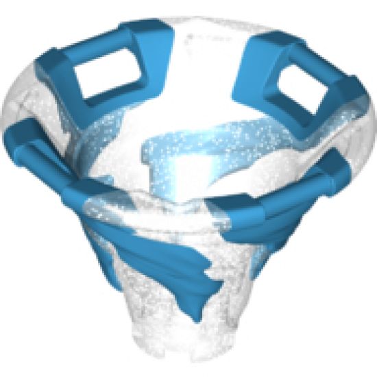 Tornado with Bar Handles on Top Edge with Molded Dark Azure Spiral Pattern