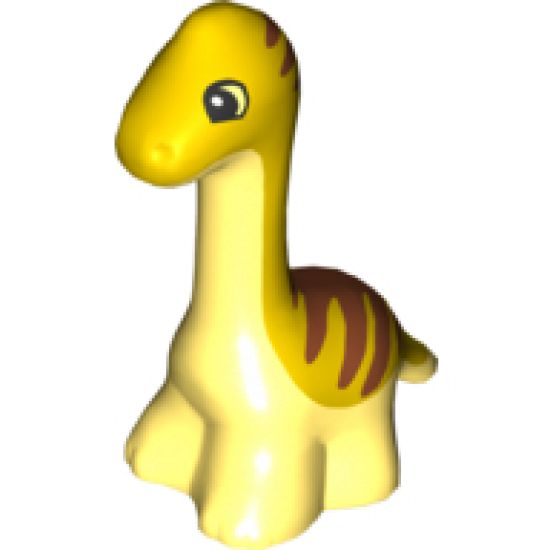 Duplo, Animal Dinosaur Diplodocus Baby with Dark Orange Stripes Pattern