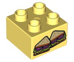 Duplo, Brick 2 x 2 with 2 Sandwich Halves Pattern