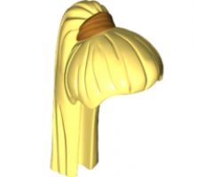 Minifigure, Hair Female Ponytail Long Straight with Gold Holder Pattern