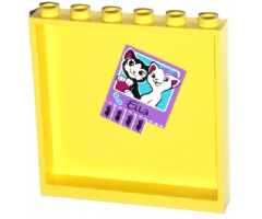 Panel 1 x 6 x 5 with Cats, 'Ella' and Phone Numbers Pattern on Inside (Sticker) - Set 41005