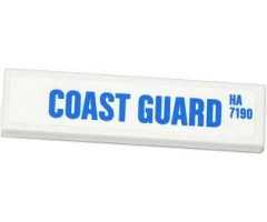 Tile 1 x 4 with 'COAST GUARD' and 'HA 7190' Pattern (Sticker) - Set 60014