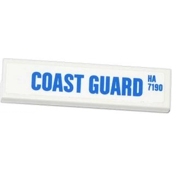 Tile 1 x 4 with 'COAST GUARD' and 'HA 7190' Pattern (Sticker) - Set 60014