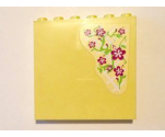 Panel 1 x 6 x 5 with Magenta Hibiscus Flowers on Outside and Hanging Kitchen Utensils on Inside Pattern (Stickers) - Set 41037