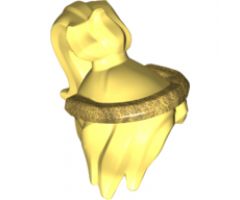 Minifigure, Hair Long Ponytail on Top, Long Bangs Parted on Left, Gold Tiara Pattern