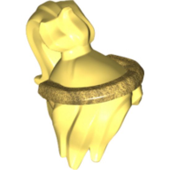 Minifigure, Hair Long Ponytail on Top, Long Bangs Parted on Left, Gold Tiara Pattern