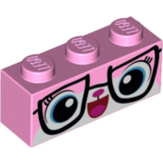 Brick 1 x 3 with Cat Face with Glasses Pattern (Biznis Kitty)
