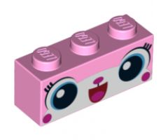 Brick 1 x 3 with Cat Face Pattern (Unikitty)