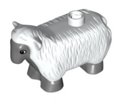 Duplo, Animal Sheep with Standing Ears, Dark Bluish Gray Face, Chest, Stomach and Feet