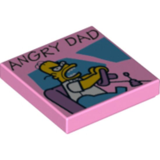 Tile 2 x 2 with 'ANGRY DAD' Pattern