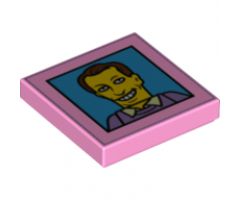 Tile 2 x 2 with The Simpsons Smiling Male Character (Gordie Howe) Photo Pattern