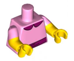 Torso Simpsons Dress with Magenta Collar and Belt Pattern / Yellow Arms with Bright Pink Short Sleeves Pattern / Yellow Hands