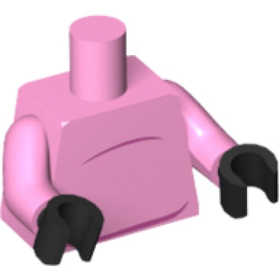 Torso Stomach and Pig Tail on Reverse Pattern / Bright Pink Arms / Black Hands