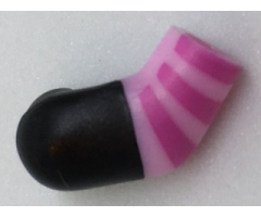 Arm, Right with Black Short Sleeve and Dark Pink Stripes Pattern
