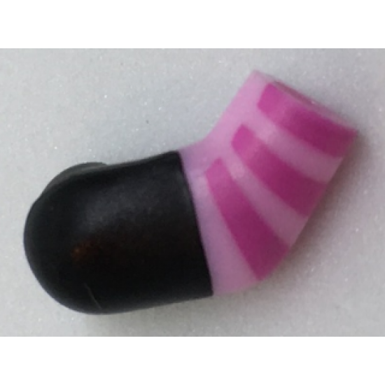 Arm, Right with Black Short Sleeve and Dark Pink Stripes Pattern