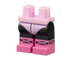 Hips and Black Legs with Bright Pink Leotard and Dark Pink Ballet Slippers Pattern