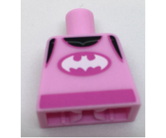 Torso Tank Top over Black Shirt, White Batman Logo, Dark Pink Sash Pattern