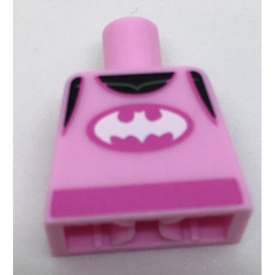 Torso Tank Top over Black Shirt, White Batman Logo, Dark Pink Sash Pattern