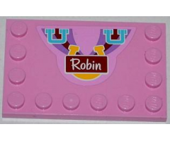 Tile, Modified 4 x 6 with Studs on Edges with Medium Azure Handles, Horseshoe and 'Robin' Pattern (Sticker) - Set 3186