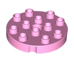 Duplo, Plate Round 4 x 4 with 1 Hole with Locking Ridges
