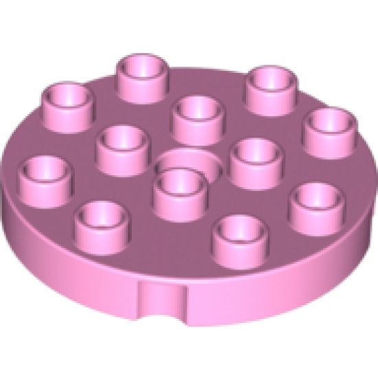 Duplo, Plate Round 4 x 4 with 1 Hole with Locking Ridges