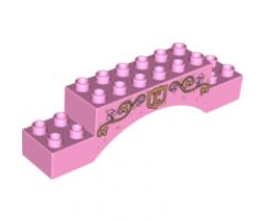 Duplo, Brick 2 x 10 x 2 Arch with Pearl Gold Vines with Leaves and 'C' in Shield Pattern
