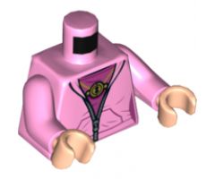 Torso Female Jacket, Dark Pink Shirt, Gold Time Turner and Silver Zipper Pattern / Bright Pink Arms / Light Nougat Hands