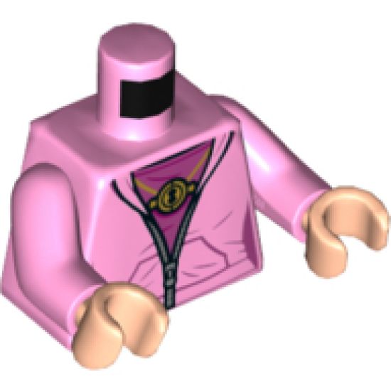 Torso Female Jacket, Dark Pink Shirt, Gold Time Turner and Silver Zipper Pattern / Bright Pink Arms / Light Nougat Hands