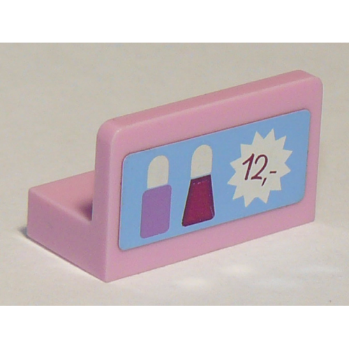 Panel 1 x 2 x 1 with Two Nail Polish Bottles and Pricing '12' Pattern (Sticker) - Set 41058