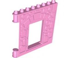 Duplo, Building Wall 1 x 8 x 6 Hinge on Left with Door Opening - Castle