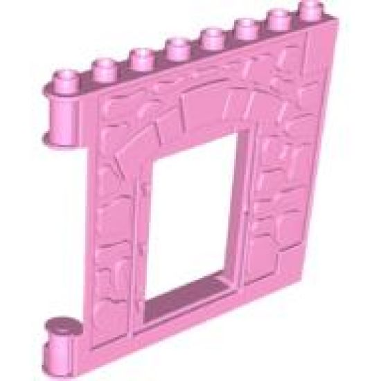 Duplo, Building Wall 1 x 8 x 6 Hinge on Left with Door Opening - Castle