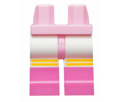 Hips and White Legs with Dark Pink Boots, Bright Light Orange Stripes Pattern